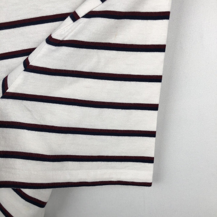 Ralph Lauren POLO RALPH LAUREN Multi-stripe Short-Sleeve Striped T-Shirt, Men's Size L (approx.) cotton white type Vintage Second Hand