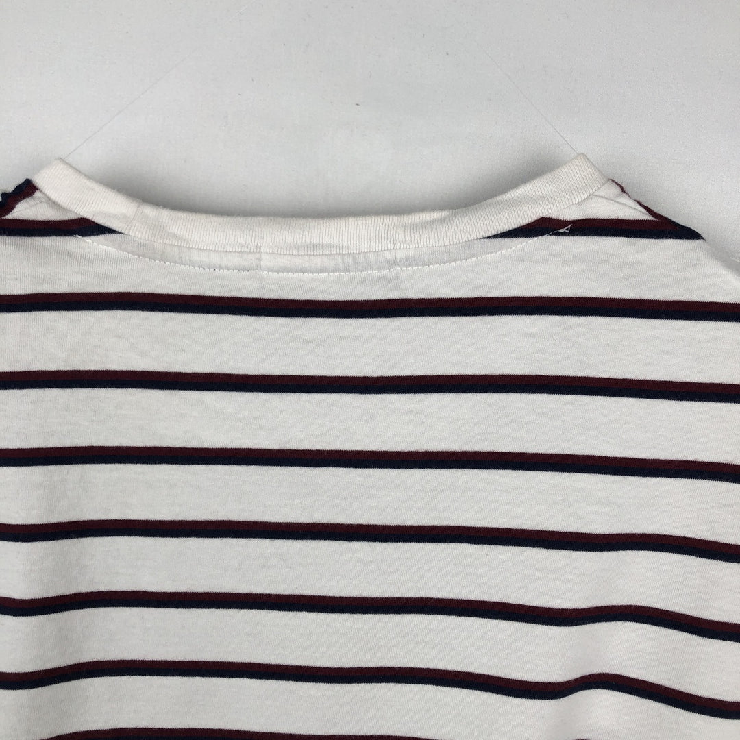 Ralph Lauren POLO RALPH LAUREN Multi-stripe Short-Sleeve Striped T-Shirt, Men's Size L (approx.) cotton white type Vintage Second Hand