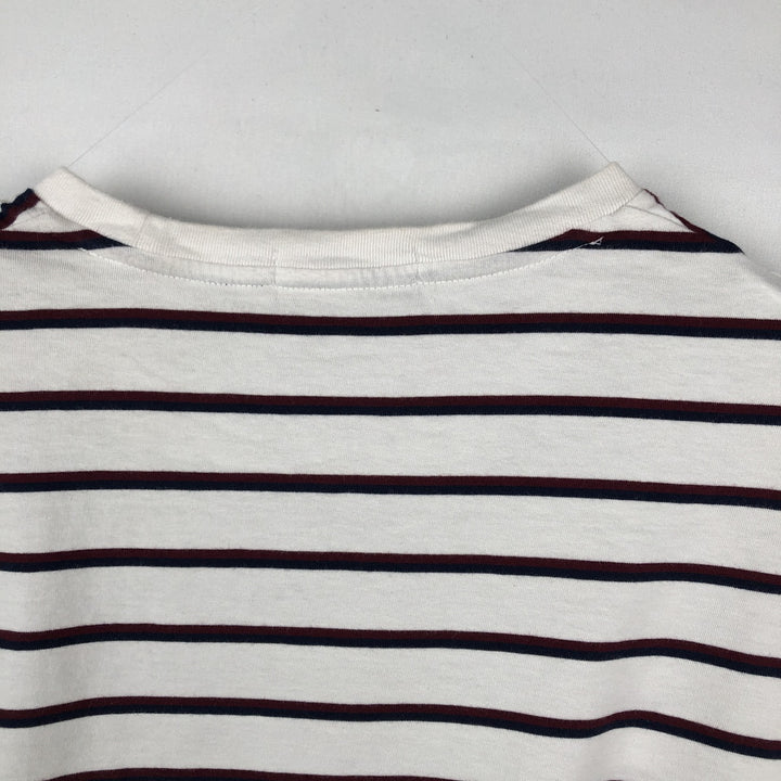 Ralph Lauren POLO RALPH LAUREN Multi-stripe Short-Sleeve Striped T-Shirt, Men's Size L (approx.) cotton white type Vintage Second Hand