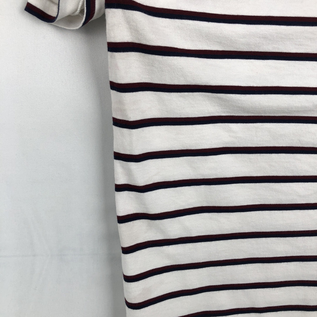 Ralph Lauren POLO RALPH LAUREN Multi-stripe Short-Sleeve Striped T-Shirt, Men's Size L (approx.) cotton white type Vintage Second Hand