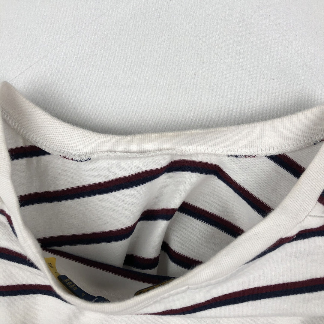 Ralph Lauren POLO RALPH LAUREN Multi-stripe Short-Sleeve Striped T-Shirt, Men's Size L (approx.) cotton white type Vintage Second Hand