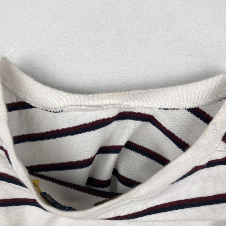 Ralph Lauren POLO RALPH LAUREN Multi-stripe Short-Sleeve Striped T-Shirt, Men's Size L (approx.) cotton white type Vintage Second Hand