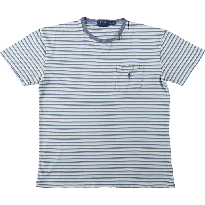 Ralph Lauren POLO RALPH LAUREN CLASSIC FIT Short-Sleeve Striped T-Shirt, Men's Size S (approx.) unclear white type Vintage Second Hand