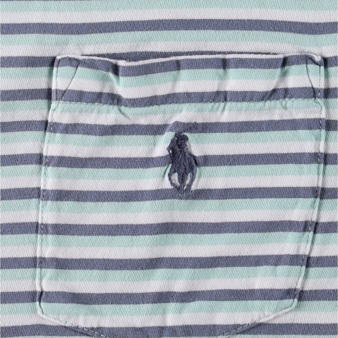 Ralph Lauren POLO RALPH LAUREN CLASSIC FIT Short-Sleeve Striped T-Shirt, Men's Size S (approx.) unclear white type Vintage Second Hand