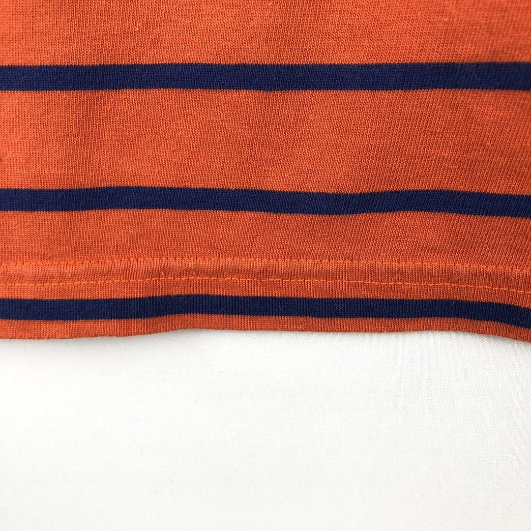Calvin Klein Sport Border Pattern Short-Sleeve T-Shirt with One-Point Logo (Men's Size S) cotton brown type Vintage Second Hand
