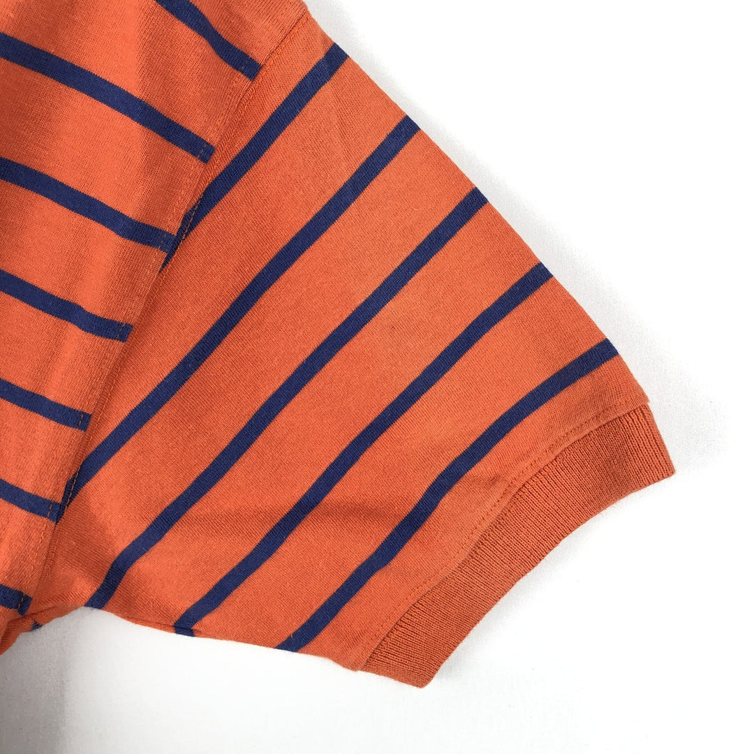Calvin Klein Sport Border Pattern Short-Sleeve T-Shirt with One-Point Logo (Men's Size S) cotton brown type Vintage Second Hand