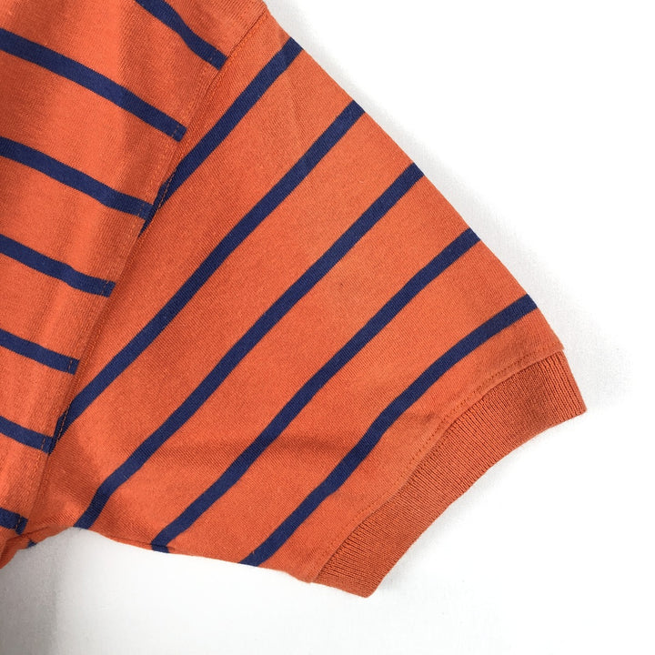 Calvin Klein Sport Border Pattern Short-Sleeve T-Shirt with One-Point Logo (Men's Size S) cotton brown type Vintage Second Hand