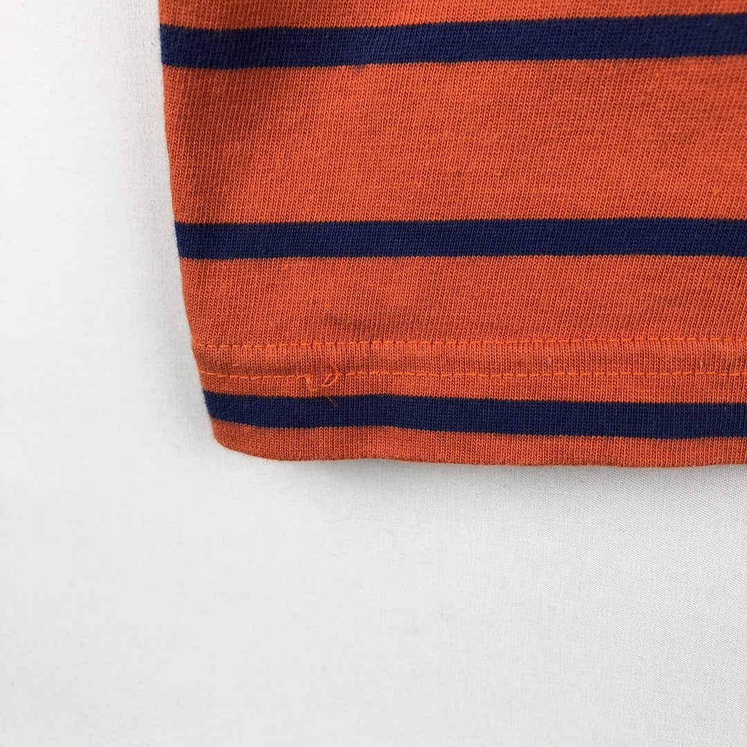 Calvin Klein Sport Border Pattern Short-Sleeve T-Shirt with One-Point Logo (Men's Size S) cotton brown type Vintage Second Hand