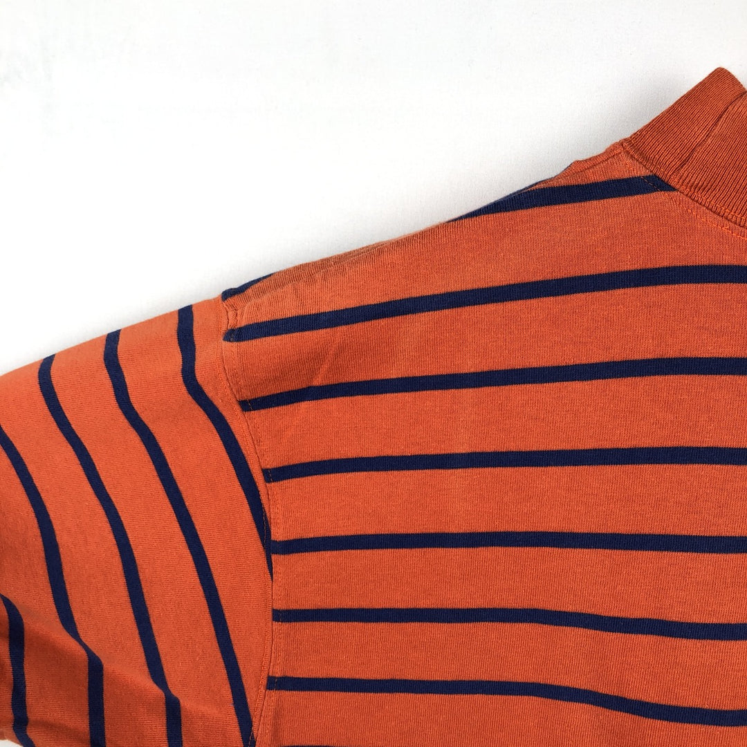 Calvin Klein Sport Border Pattern Short-Sleeve T-Shirt with One-Point Logo (Men's Size S) cotton brown type Vintage Second Hand