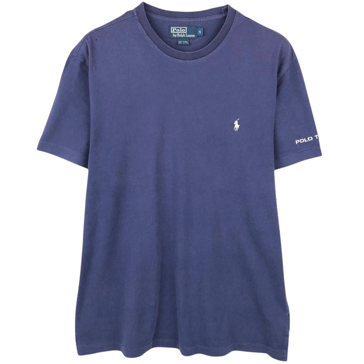 Ralph Lauren POLO by Ralph Lauren short sleeve one point logo T-shirt men's M size cotton Purple type blue-purple Vintage Second Hand