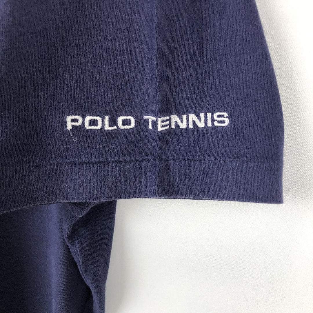 Ralph Lauren POLO by Ralph Lauren short sleeve one point logo T-shirt men's M size cotton Purple type blue-purple Vintage Second Hand