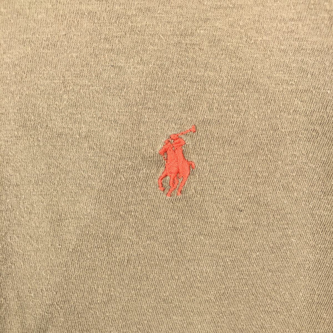 Ralph Lauren POLO by Ralph Lauren short sleeve one point logo T-shirt men's L size cotton Khaki type beige Vintage Second Hand