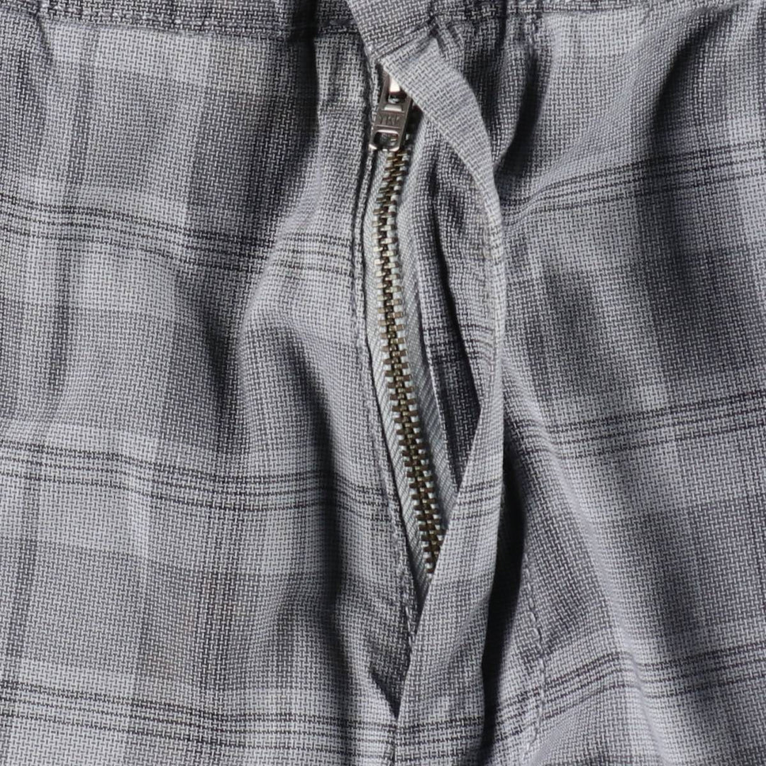 90s-00'S Calvin Klein check pattern cargo shorts, men's size W34 (approx.) cotton gray type Vintage Second Hand