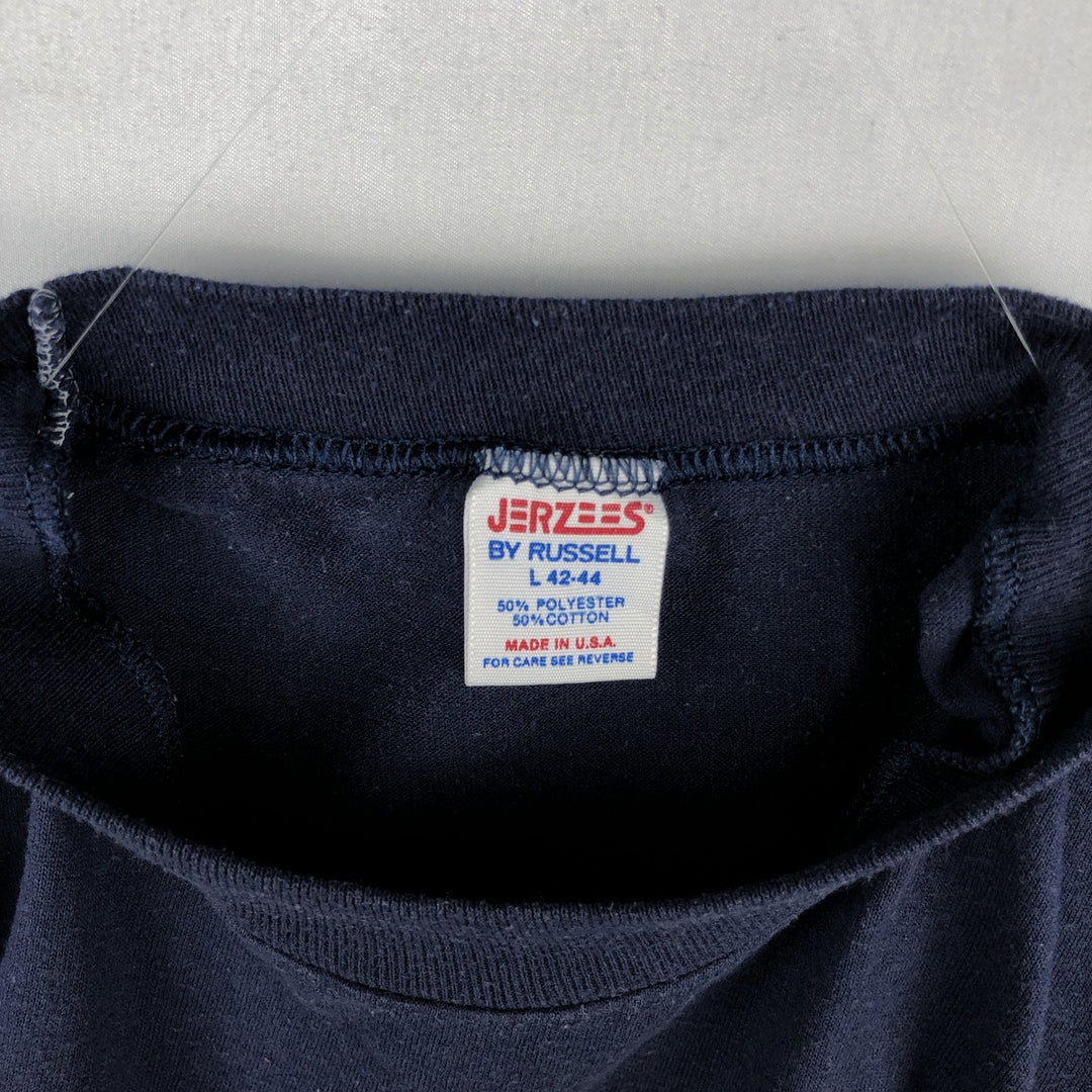 70s-80'S Jerzees by Russell Tony Packo's Cafe Advertising T-Shirt, Made in USA, Men's Size L (approx.), Vintage polyester navy blue type Vintage Second Hand