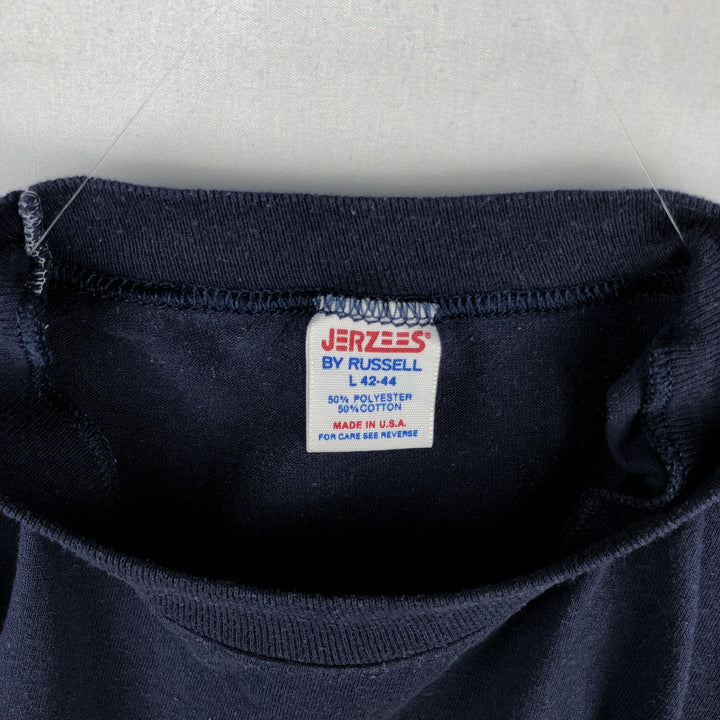 70s-80'S Jerzees by Russell Tony Packo's Cafe Advertising T-Shirt, Made in USA, Men's Size L (approx.), Vintage polyester navy blue type Vintage Second Hand