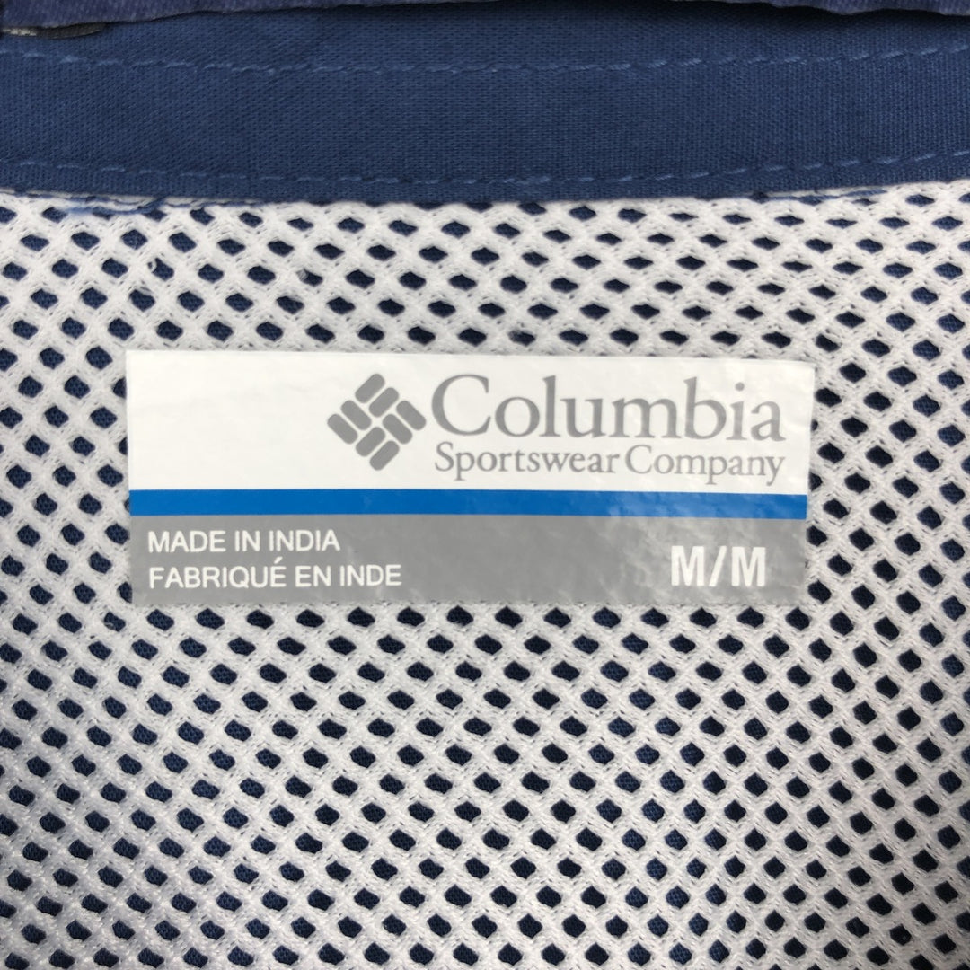 Columbia PFG Short Sleeve Fishing Shirt, Men's M Size cotton Navy blue Vintage Second Hand