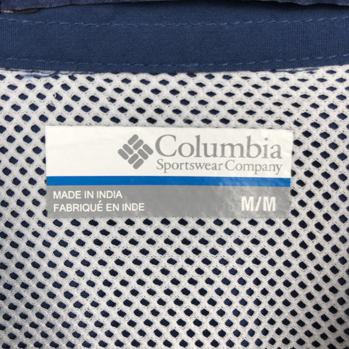 Columbia PFG Short Sleeve Fishing Shirt, Men's M Size cotton Navy blue Vintage Second Hand