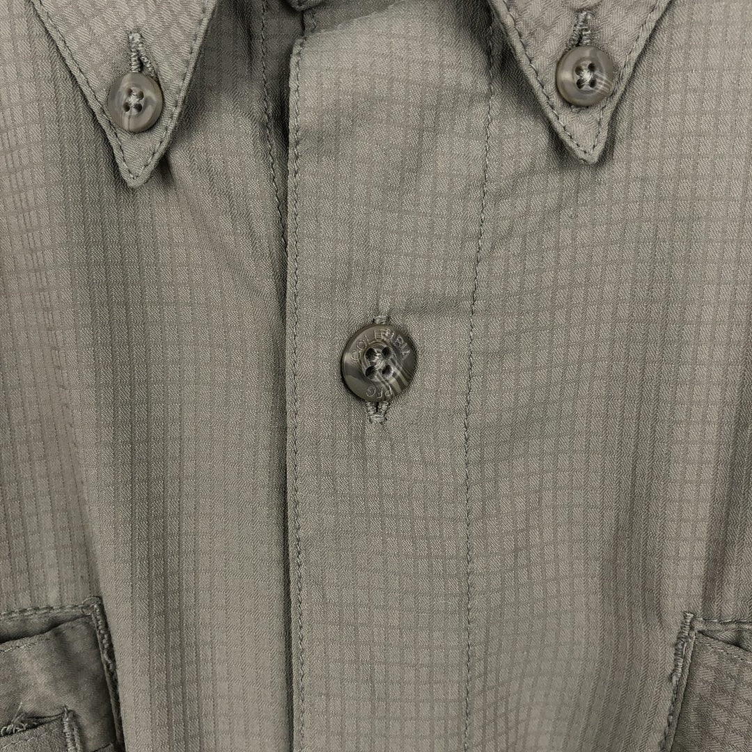 2000'S Columbia PFG UPF30+ Ripstop Short-Sleeve Fishing Shirt with Hidden Button-Down, Men's Size L (approx.) polyester Khaki type Vintage Second Hand