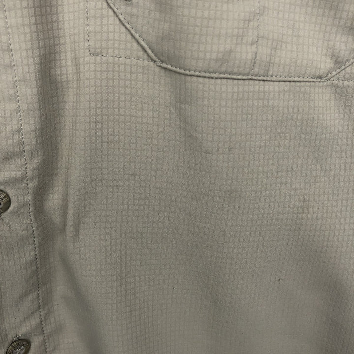 2000'S Columbia PFG UPF30+ Ripstop Short-Sleeve Fishing Shirt with Hidden Button-Down, Men's Size L (approx.) polyester Khaki type Vintage Second Hand