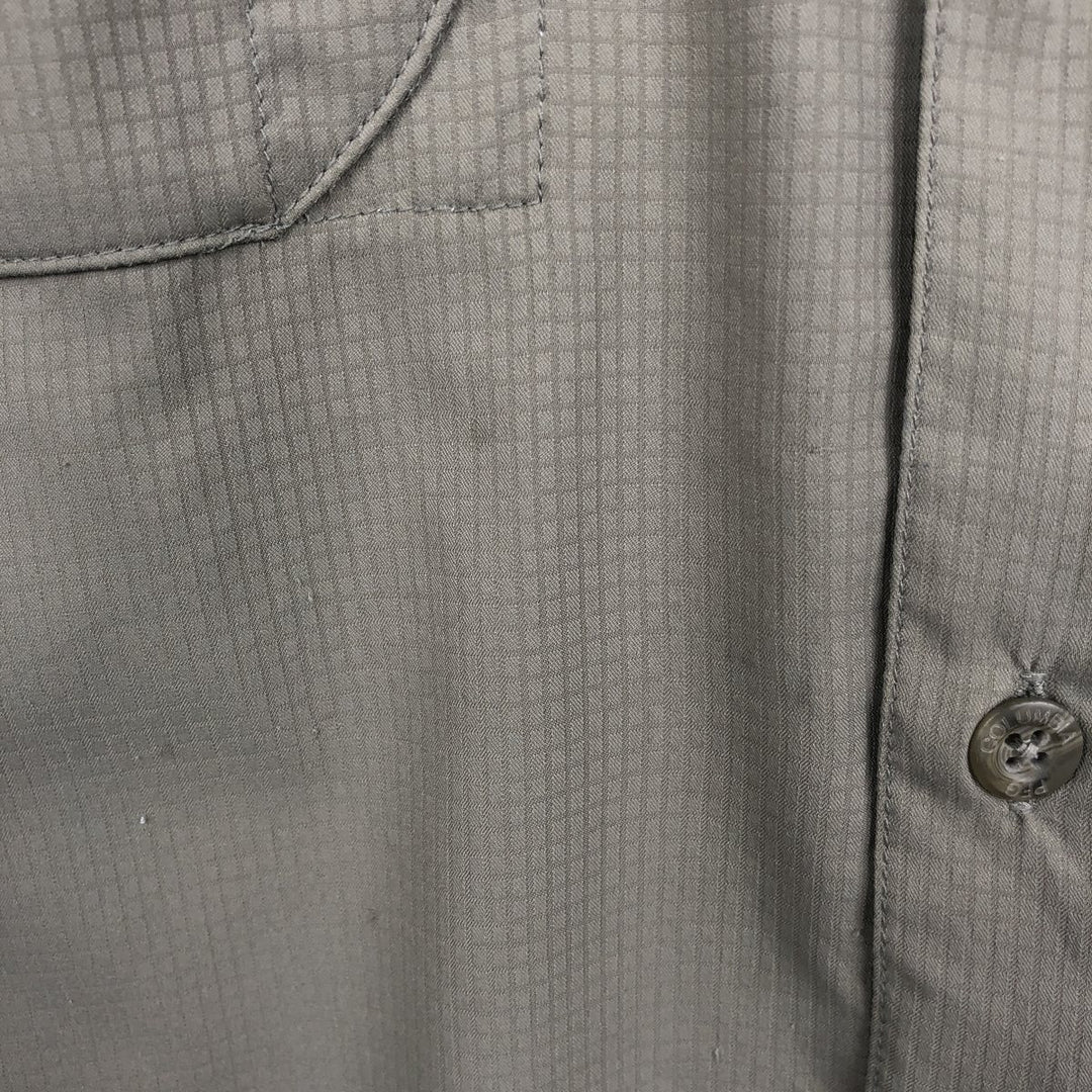2000'S Columbia PFG UPF30+ Ripstop Short-Sleeve Fishing Shirt with Hidden Button-Down, Men's Size L (approx.) polyester Khaki type Vintage Second Hand