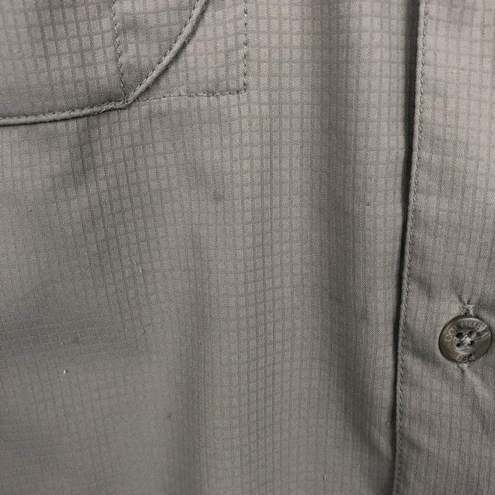 2000'S Columbia PFG UPF30+ Ripstop Short-Sleeve Fishing Shirt with Hidden Button-Down, Men's Size L (approx.) polyester Khaki type Vintage Second Hand