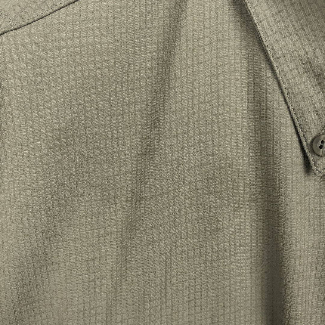2000'S Columbia PFG UPF30+ Ripstop Short-Sleeve Fishing Shirt with Hidden Button-Down, Men's Size L (approx.) polyester Khaki type Vintage Second Hand