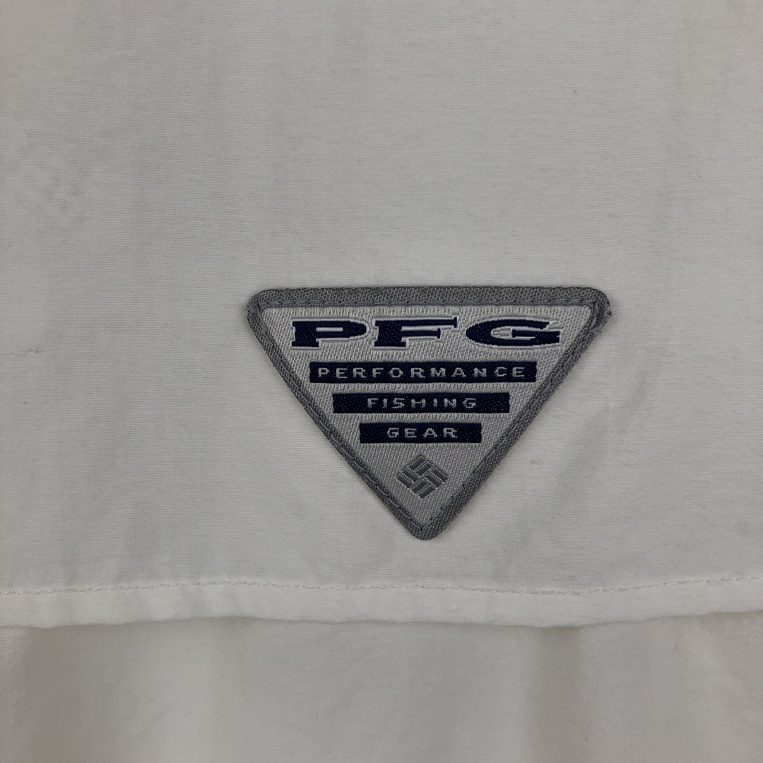 Columbia OMNI-SHADE Short-Sleeve Fishing Shirt, Men's Size L (approx.) unclear white type Vintage Second Hand