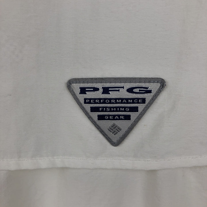 Columbia OMNI-SHADE Short-Sleeve Fishing Shirt, Men's Size L (approx.) unclear white type Vintage Second Hand