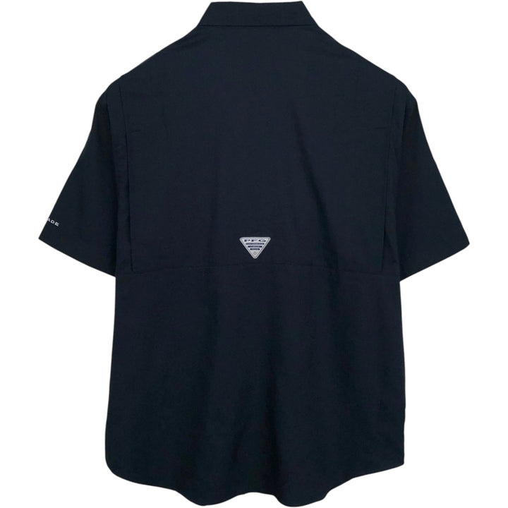 Columbia PFG Tamiaami OMNI-SHADE Ripstop Button-Down Short-Sleeve Fishing Shirt (Men's Size M) polyester black type Vintage Second Hand