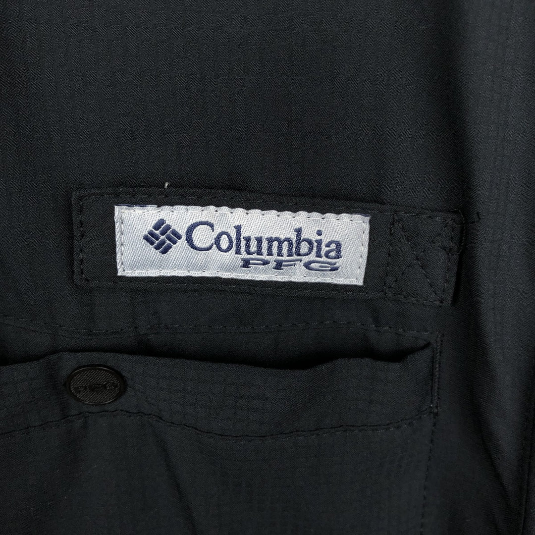 Columbia PFG Tamiaami OMNI-SHADE Ripstop Button-Down Short-Sleeve Fishing Shirt (Men's Size M) polyester black type Vintage Second Hand