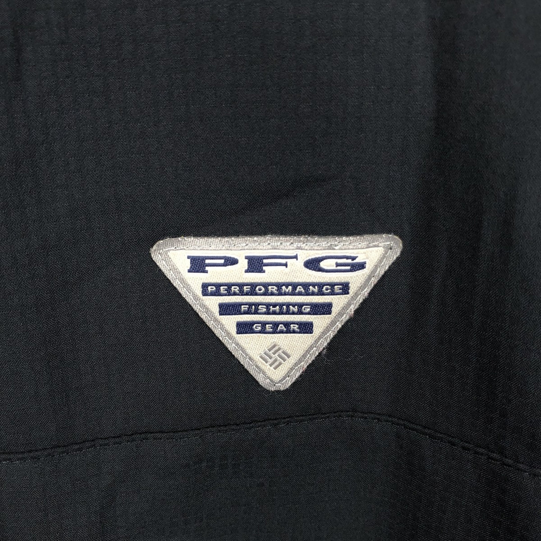 Columbia PFG Tamiaami OMNI-SHADE Ripstop Button-Down Short-Sleeve Fishing Shirt (Men's Size M) polyester black type Vintage Second Hand