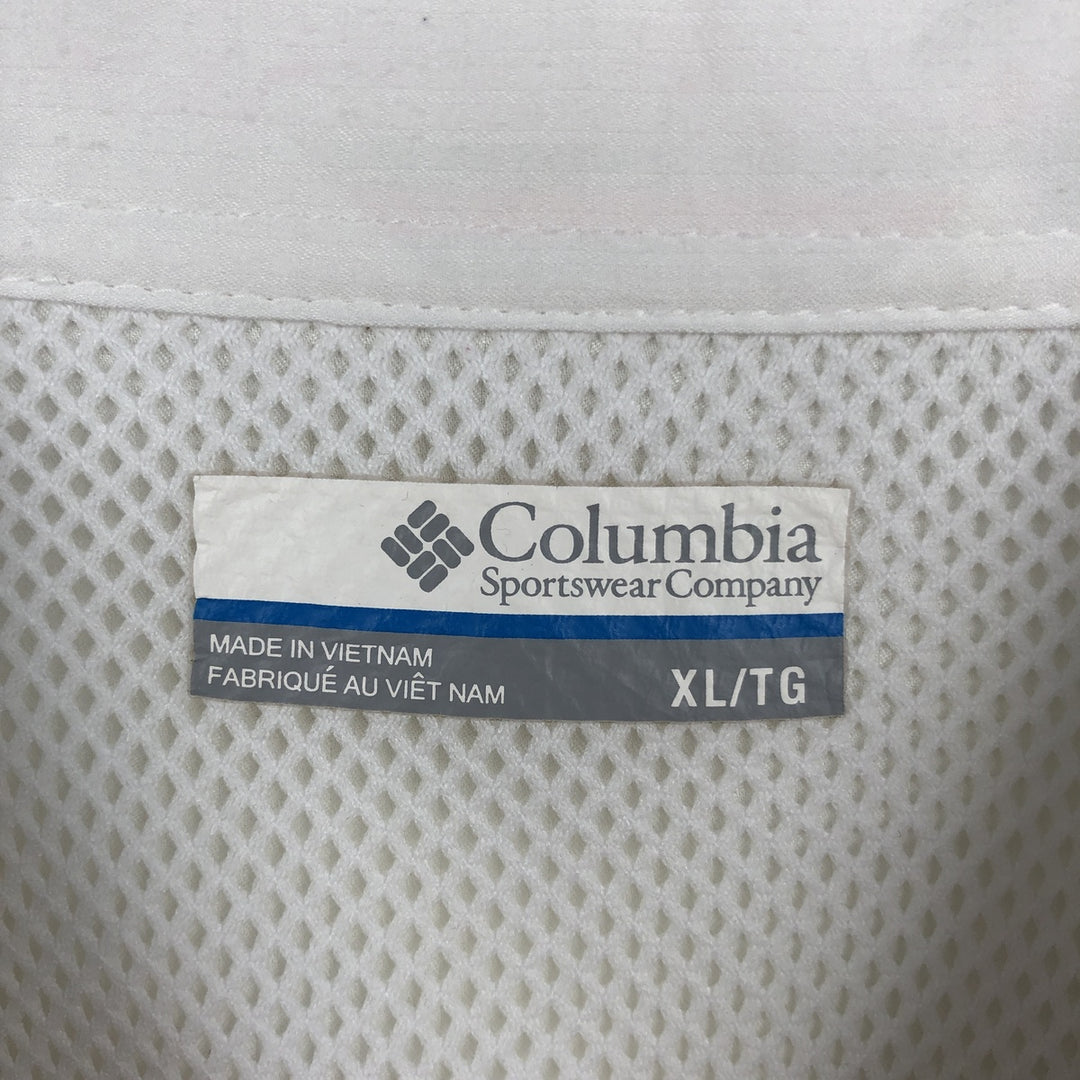 Columbia PFG OMNI-SHADE Ripstop Button-down Short Sleeve Fishing Shirt, Men's XL polyester white type Vintage Second Hand
