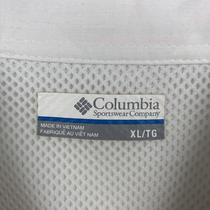 Columbia PFG OMNI-SHADE Ripstop Button-down Short Sleeve Fishing Shirt, Men's XL polyester white type Vintage Second Hand