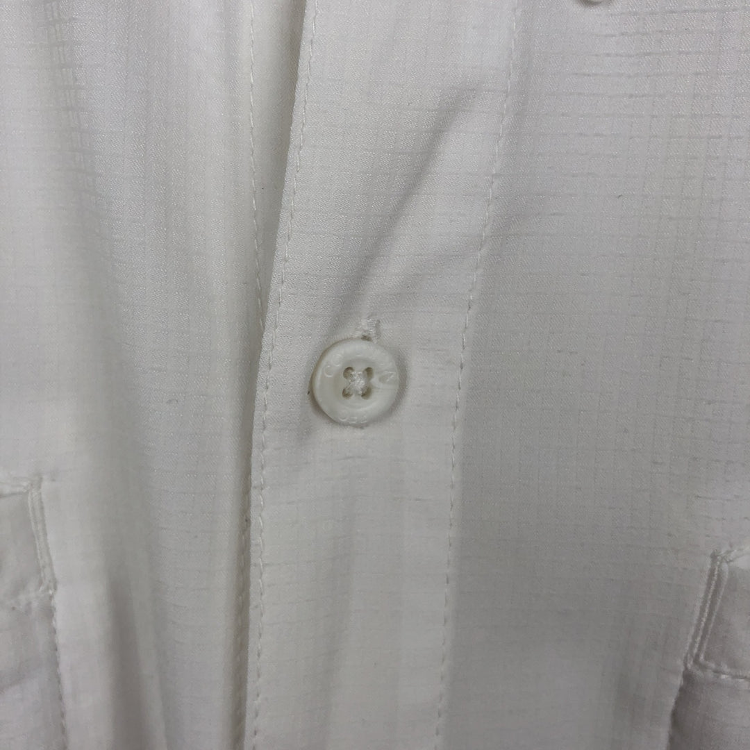 Columbia PFG OMNI-SHADE Ripstop Button-down Short Sleeve Fishing Shirt, Men's XL polyester white type Vintage Second Hand