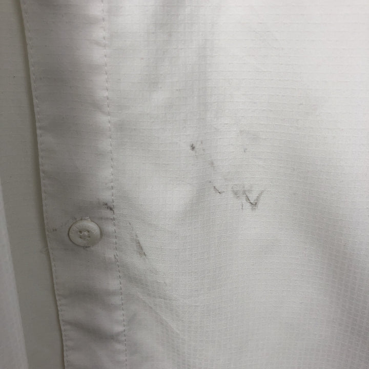 Columbia PFG OMNI-SHADE Ripstop Button-down Short Sleeve Fishing Shirt, Men's XL polyester white type Vintage Second Hand
