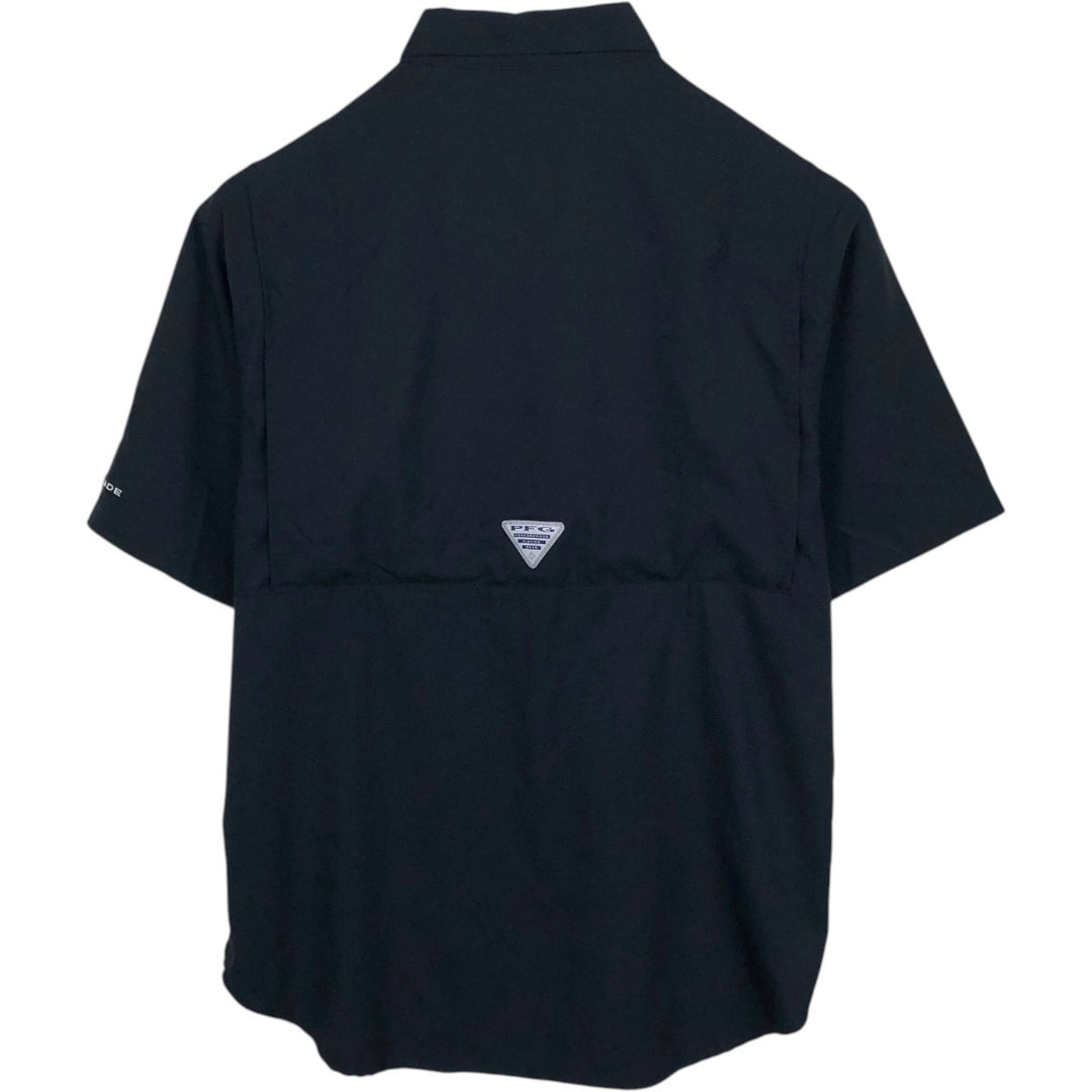 Columbia PFG OMNI-SHADE Ripstop Button-Down Short-Sleeve Fishing Shirt (Men's Size S) unclear black type Vintage Second Hand