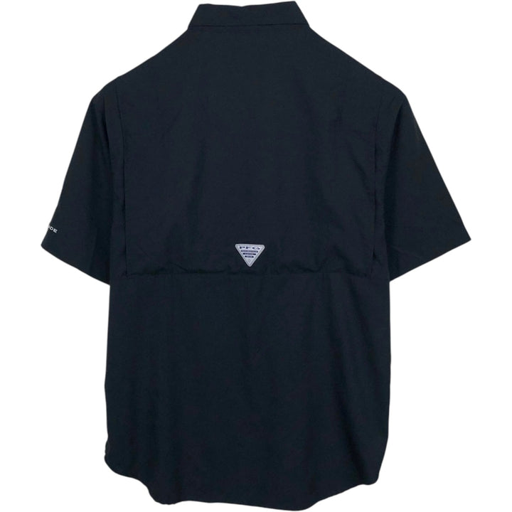 Columbia PFG OMNI-SHADE Ripstop Button-Down Short-Sleeve Fishing Shirt (Men's Size S) unclear black type Vintage Second Hand
