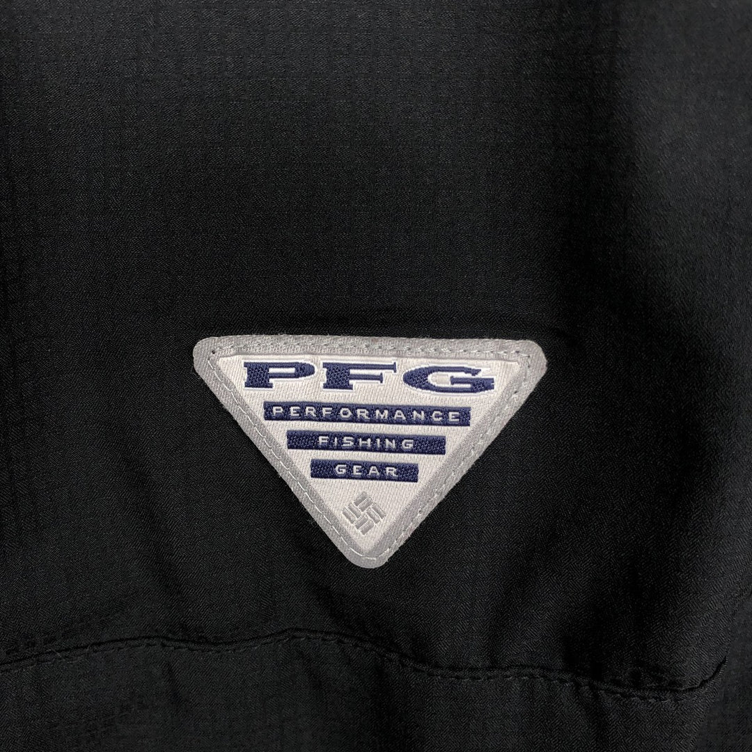 Columbia PFG OMNI-SHADE Ripstop Button-Down Short-Sleeve Fishing Shirt (Men's Size S) unclear black type Vintage Second Hand