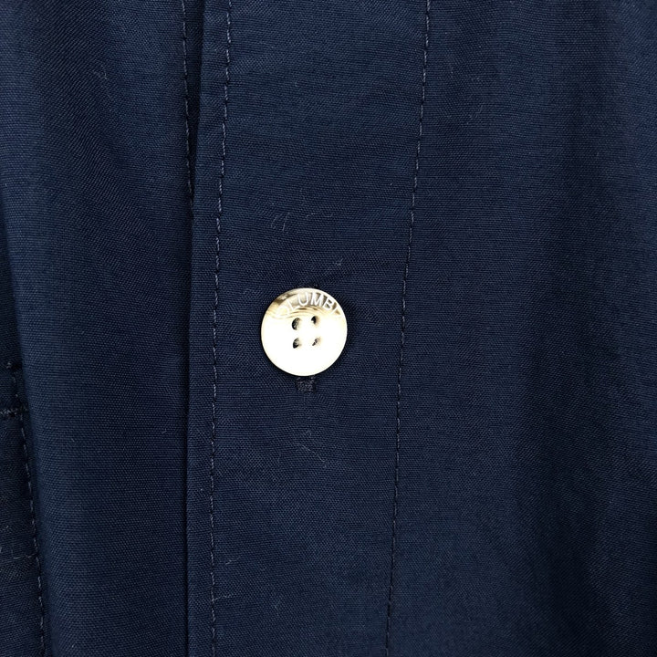 Columbia PFG BAHAMA OMNI-SHADE Button-Down Short-Sleeve Fishing Shirt (Men's XL equivalent) Nylon navy blue type Vintage Second Hand