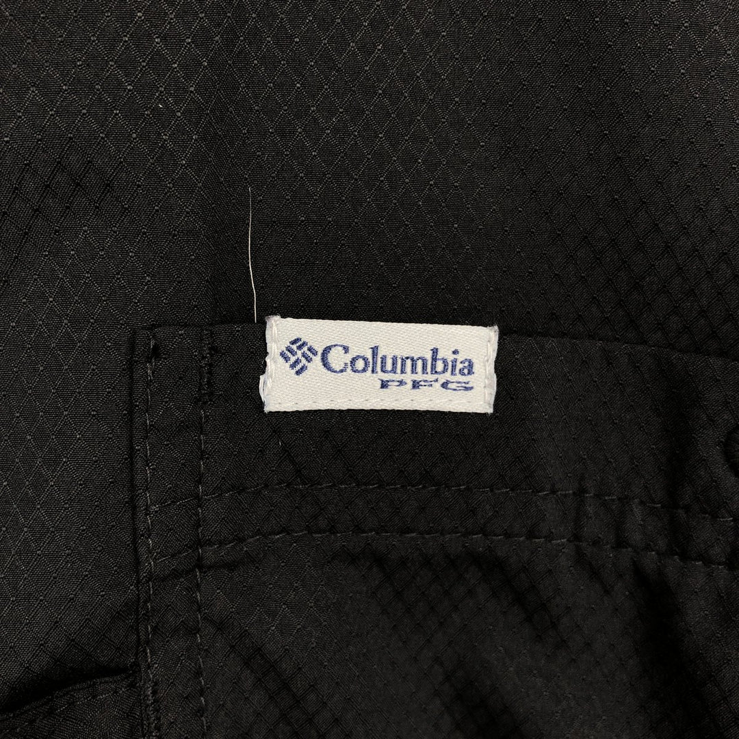 Columbia PFG OMNI-SHADE Ripstop Open Collar Short Sleeve Fishing Shirt (Men's Size M) polyester black type Vintage Second Hand