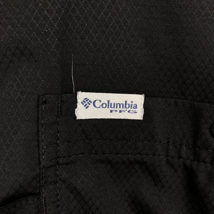Columbia PFG OMNI-SHADE Ripstop Open Collar Short Sleeve Fishing Shirt (Men's Size M) polyester black type Vintage Second Hand