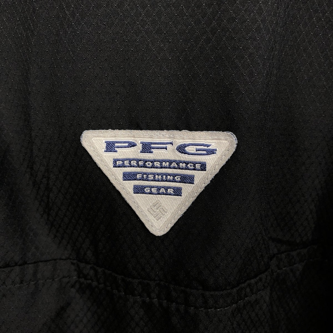 Columbia PFG OMNI-SHADE Ripstop Open Collar Short Sleeve Fishing Shirt (Men's Size M) polyester black type Vintage Second Hand
