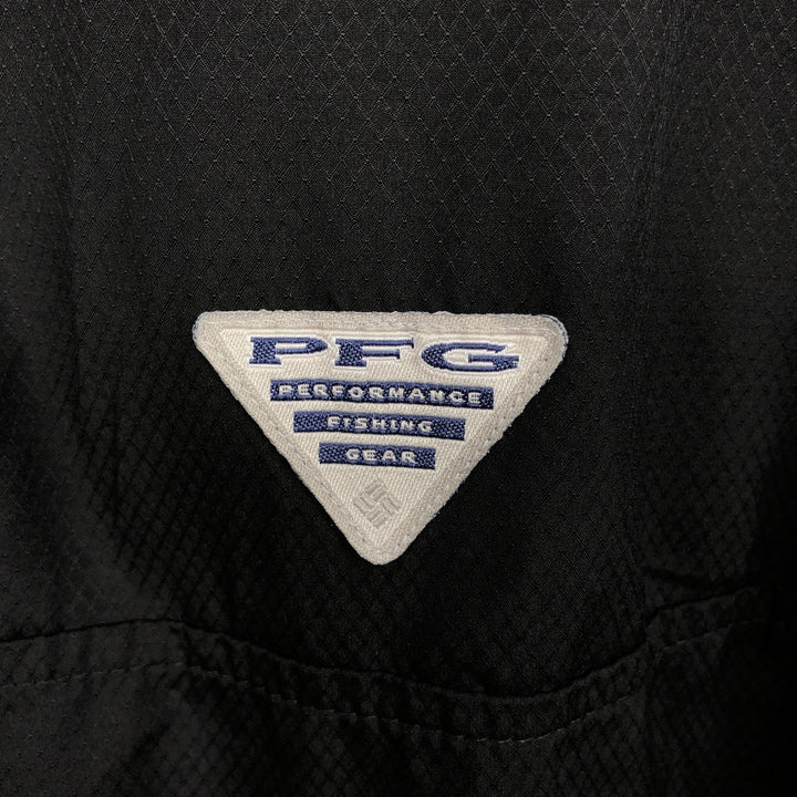 Columbia PFG OMNI-SHADE Ripstop Open Collar Short Sleeve Fishing Shirt (Men's Size M) polyester black type Vintage Second Hand