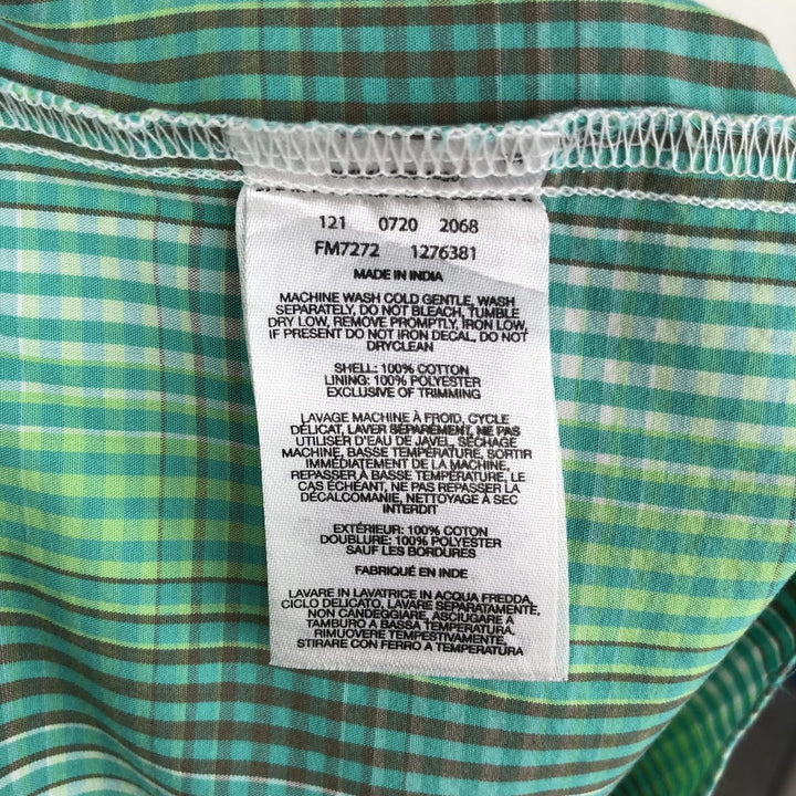 Columbia PFG SUPER BONEHEAD Check Pattern Ombre Check Button-Down Short-Sleeve Fishing Shirt (Men's XL equivalent) cotton Emerald green Vintage Second Hand