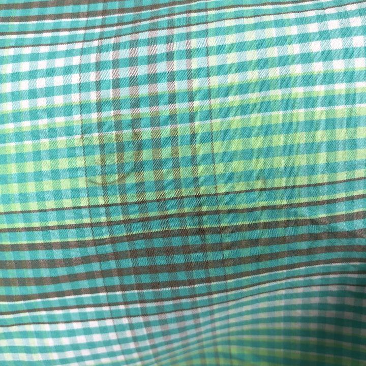 Columbia PFG SUPER BONEHEAD Check Pattern Ombre Check Button-Down Short-Sleeve Fishing Shirt (Men's XL equivalent) cotton Emerald green Vintage Second Hand