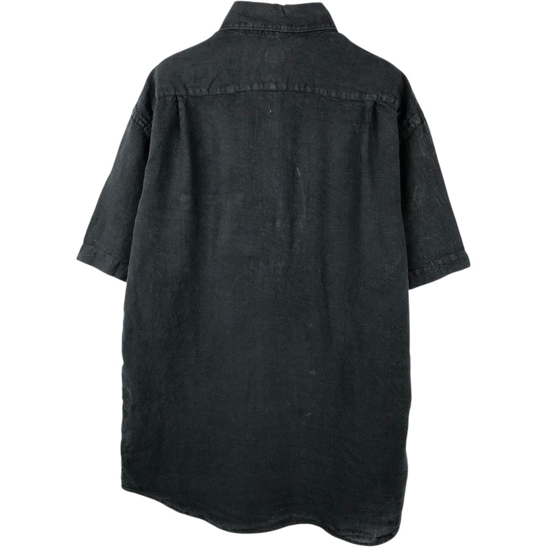 GANT REGULAR FIT Short-Sleeve Linen Shirt (Men's Size L) linen black type Vintage Second Hand
