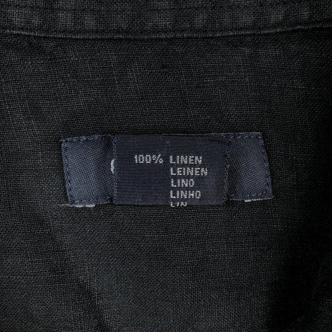 GANT REGULAR FIT Short-Sleeve Linen Shirt (Men's Size L) linen black type Vintage Second Hand