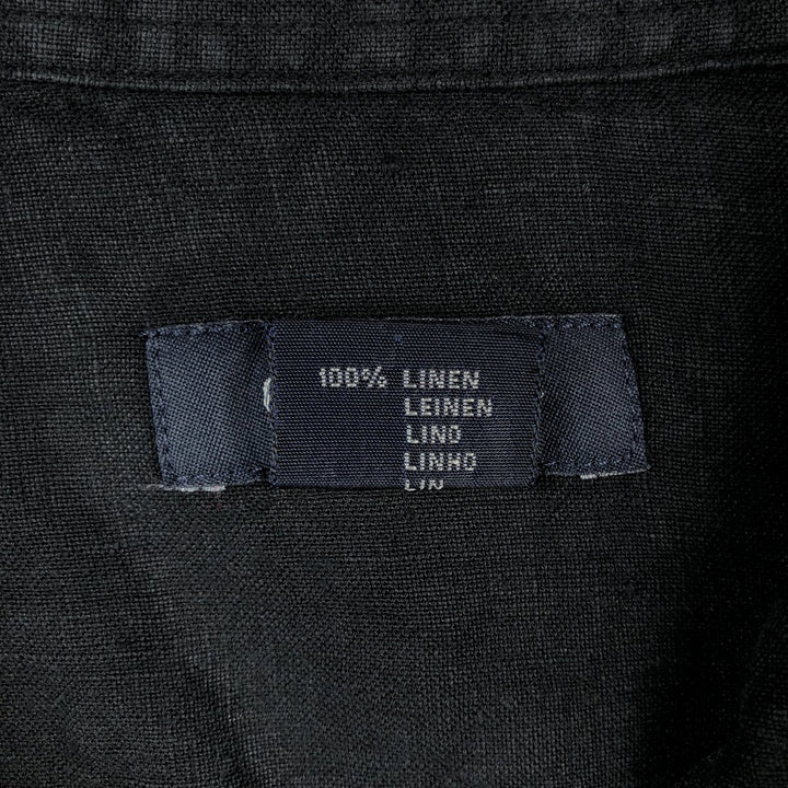GANT REGULAR FIT Short-Sleeve Linen Shirt (Men's Size L) linen black type Vintage Second Hand