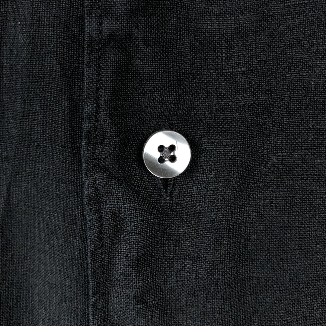 GANT REGULAR FIT Short-Sleeve Linen Shirt (Men's Size L) linen black type Vintage Second Hand