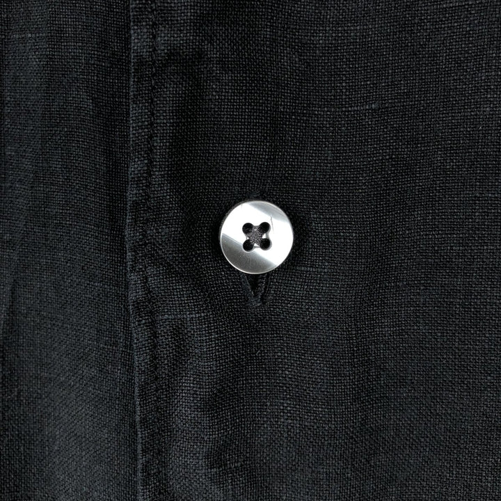 GANT REGULAR FIT Short-Sleeve Linen Shirt (Men's Size L) linen black type Vintage Second Hand
